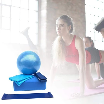 Yoga Brick Универсальное оборудование для фитнеса, подходящее для всех уровней Фитнес-аксессуары Набор Yoga Brick с кольцом сопротивления, мяч для йоги