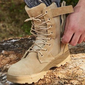Мужские и женские тактические ботинки на шнуровке, походные ботинки, мужские армейские ботинки в стиле милитари, мужские боевые лодыжки в пустыне, Рабочая безопасная обувь