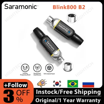 Saramonic Blink800 B2 60m 5,8 ГГц XLR GFSK Беспроводной микрофон для инструментов Динамический микрофон с автономным питанием Потоковая трансляция Youtube