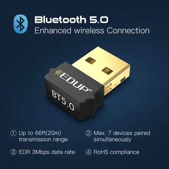 USB BT5.0 Адаптер Передатчик Bluetooth Приемник Аудио Bluetooth-совместимый Ключ Беспроводной USB-Адаптер для Компьютера ПК Ноутбук