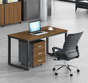 офисный стол из металла и дерева на 2-4 места, офисное рабочее место, офисный стол в кабинке, коммерческий стол