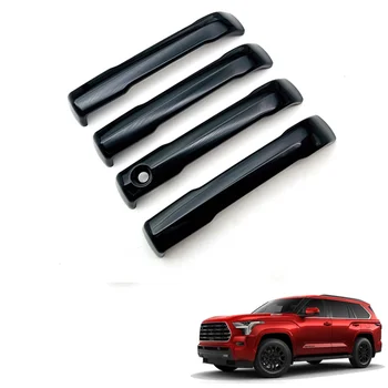 4шт ABS Глянцевая Черная Накладка крышки ручки внешней боковой двери автомобиля для Toyota Sequoia 2023+