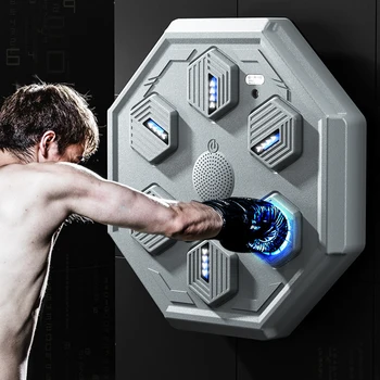 Умная музыкальная боксерская машина для ударов по мишеням, Bluetooth-совместимое боксерское тренировочное оборудование для ударов кулаками для координации скорости реакции.