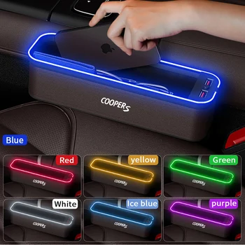 Коробка Для Хранения Автокресел Gm с Атмосферной Подсветкой Для MINI Coopers Органайзер Для Чистки Автокресел USB-Зарядка Автомобильных Аксессуаров