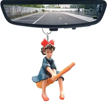 Аниме Автомобильная подвеска Sweeper Witch Автомобильные подвески Kiki Надежное украшение для зеркала заднего вида автомобиля Многоразовая подвеска для зеркала в салоне автомобиля