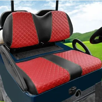 Комплект кожаных чехлов для передних сидений гольф-кара для автомобилей club car Precedent, более мягких и удобных, красного/черного/оранжевого/зеленого цвета