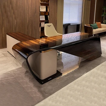 Дизайнерская мебель Итальянский светлый роскошный стол Bentley из массива дерева высокого класса boss desk письменный стол большого класса