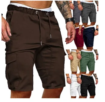 мужские шорты-карго, хлопчатобумажные модные спортивные штаны для бега трусцой, байкерские шорты с карманами для мужчин 2023, дешево, оптом