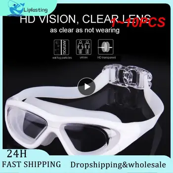 1-10 шт. Очки для плавания для взрослых, маска для дайвинга при близорукости, Противотуманные спортивные очки для плавания в большой оправе, оптическая водонепроницаемость по рецепту
